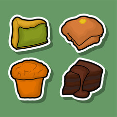 Hand drawn flat background of sweet dessert