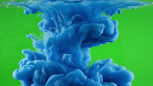 Ink dissolution in water ripple effect with Ink dissolving slowly in water, effect ad_ready green screen ink in water style featuring