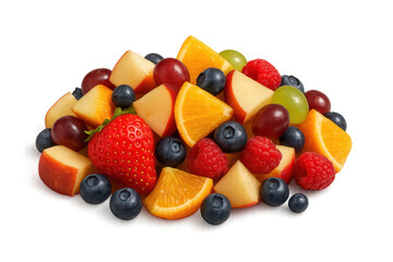 Obraz premium Delicious Mixed Fruit Salad on transparent background for healthy diet.