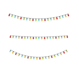 クリスマスのイルミネーションガーランドをモチーフにした装飾用デザイン。やわらかな光のラインとグリッター感が、冬や年末イベントの背景やデザイン素材として使いやすいビジュアルです。