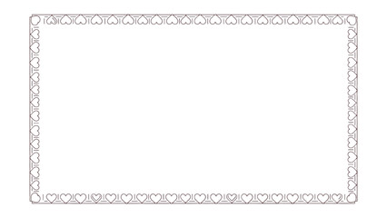 Elegant Heart Frame: A delicately crafted frame, adorned with charming heart motifs, presents an exquisite border, perfect for adding a touch of romance to any creative project.