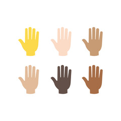 hand high five raised in the air palm finger emoji symbol sign icon vector illustration isolated flat