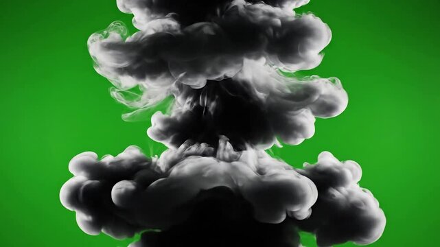 Ethereal clouds converge in abstract swirls with dynamic smoke clouds forming abstract effect green screen smoke plumes style
