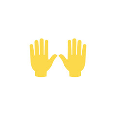 Fototapeta premium raising hands pair of hands raised in air happy joy celebration hand fingers emoji symbol sign icon vector illustration isolated flat
