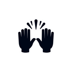 Obraz premium raising hands pair of hands raised in air happy joy celebration hand fingers emoji symbol sign icon vector illustration isolated flat