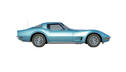 Blue corvette sports car isolated on a transparent background vehicle