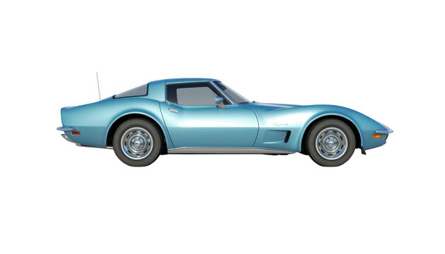 Blue corvette sports car isolated on a transparent background vehicle