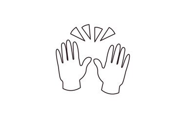 Obraz premium raising hands pair of hands raised in air happy joy celebration hand fingers emoji symbol sign icon vector illustration isolated flat