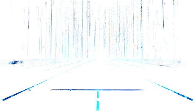 Abstract city view, vertical lines in varying brightness, leading lines converge into the dark space