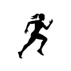 Dynamic Female Fitness Silhouette Jumping in Workout Pose
