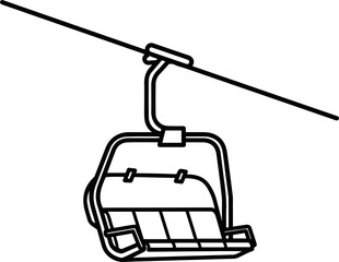 Fototapeta premium A clean line drawing of a ski lift