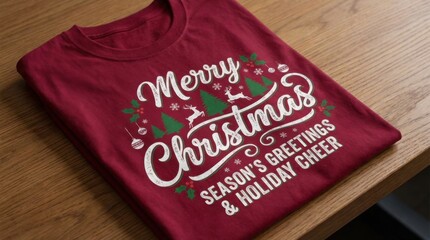 Merry Christmas t-shirt design featuring vibrant holiday graphics and festive elements.