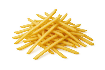 Pile of crispy golden French Fries with transparent background Image