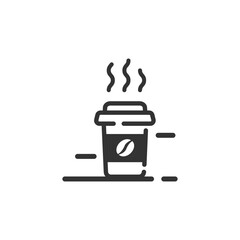 vector icon design outline of a simple hot coffee cup.