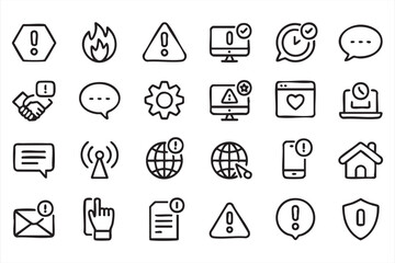 Modern alert and notification symbols for digital interaction design