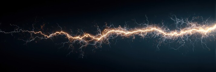Abstract lightning strike against a dark background