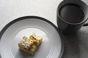 Snack bars with coffee mug