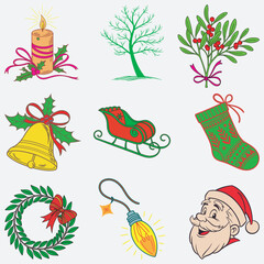 Christmas icon art and illustrator eps 10 isolated