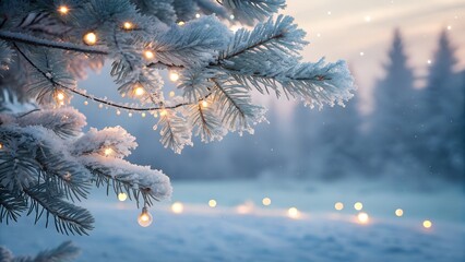 christmas tree witA charming and whimsical Christmas illustration depicting Santa Claus riding in his red sleigh, pulled by a team of happy reindeer across a snowy hillh snow