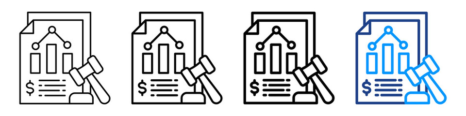 Market Regulation Icon Different Style Outline Collection Set.