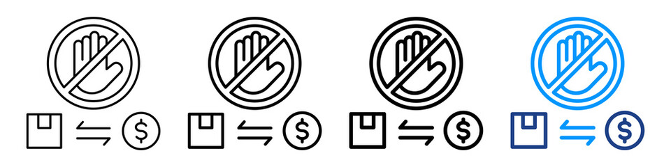 Trade Restriction Icon Different Style Outline Collection Set.