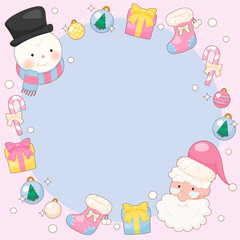 pink christmas welcoming frame 1