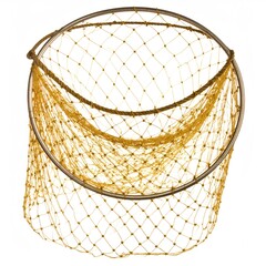 Tan net suspended inside metal ring