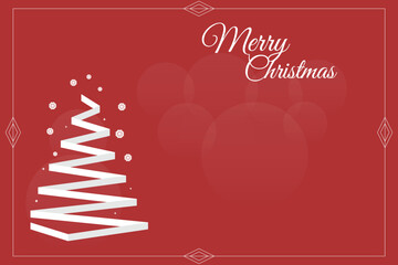 Minimalist Christmas Tree Background with Merry Christmas Text