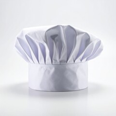 White chef's hat on white background