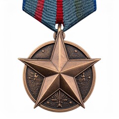 Bronze star medal on ribbon