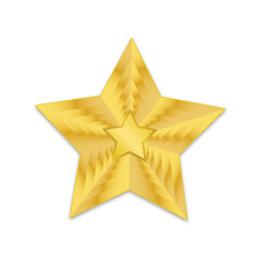 A gold star on a white background.