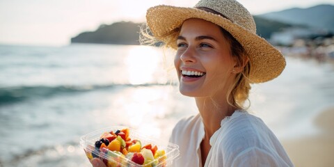 Laughing Woman at the Beach