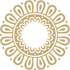 Classic Greek golden round ornament. Vector pattern, circle of ancient Hellenes. European border - ring.