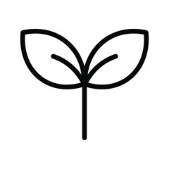 Minimalist sprout icon isolated on, symbolizing growth, new beginnings, and environmental awareness