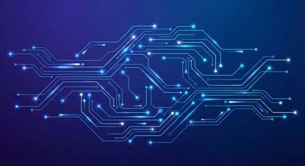 Circuit lines in blue color create a modern lifestyle pattern.
