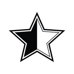 Obraz premium Black and white star isolated on, a simple graphic element for design and decoration purposes