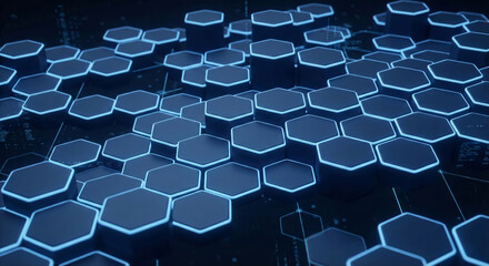 Man uses hexagonal lattice for digital art display.