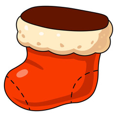 Christmas Boot Illustration: An inviting illustration of a classic Christmas boot, complete with festive colors and cozy details, embodies the spirit of the season.