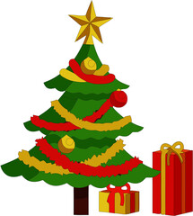 christmas tree with gifts