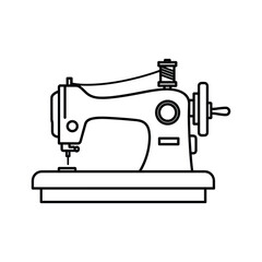 Sewing machine illustration on white background