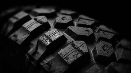 Medium frame capturing a tread pattern roller creating a mixed tread design balancing deep and shallow grooves for versatile tire functionality.