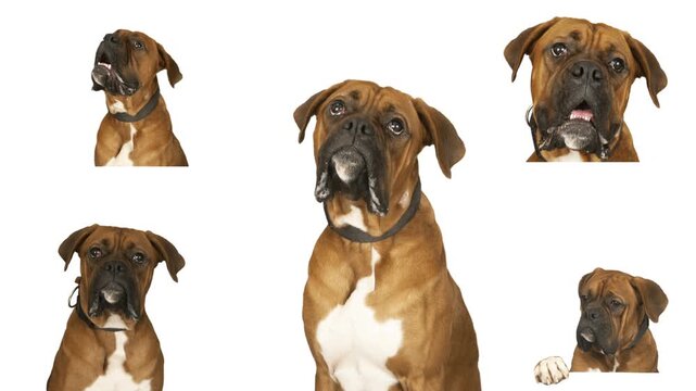 dog boxer on a white background