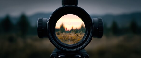 The reticle of a long-range sniper scope dances like a spider's web on a target