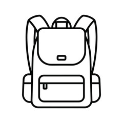Simple black backpack illustration on white background