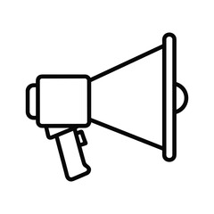 Simple line drawing of a megaphone