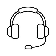 Simple line art headset icon
