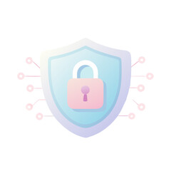 3D Soft Pastel Shield Security Icon