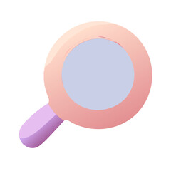 3D Pastel Search Magnifying Glass Icon