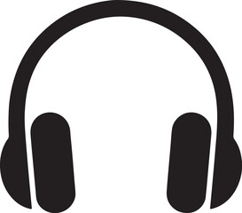 Minimalist Black and White Headphone Silhouette Icon