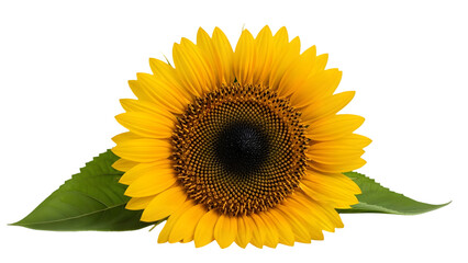 Obraz premium Vibrant sunflower head isolated on transparent background